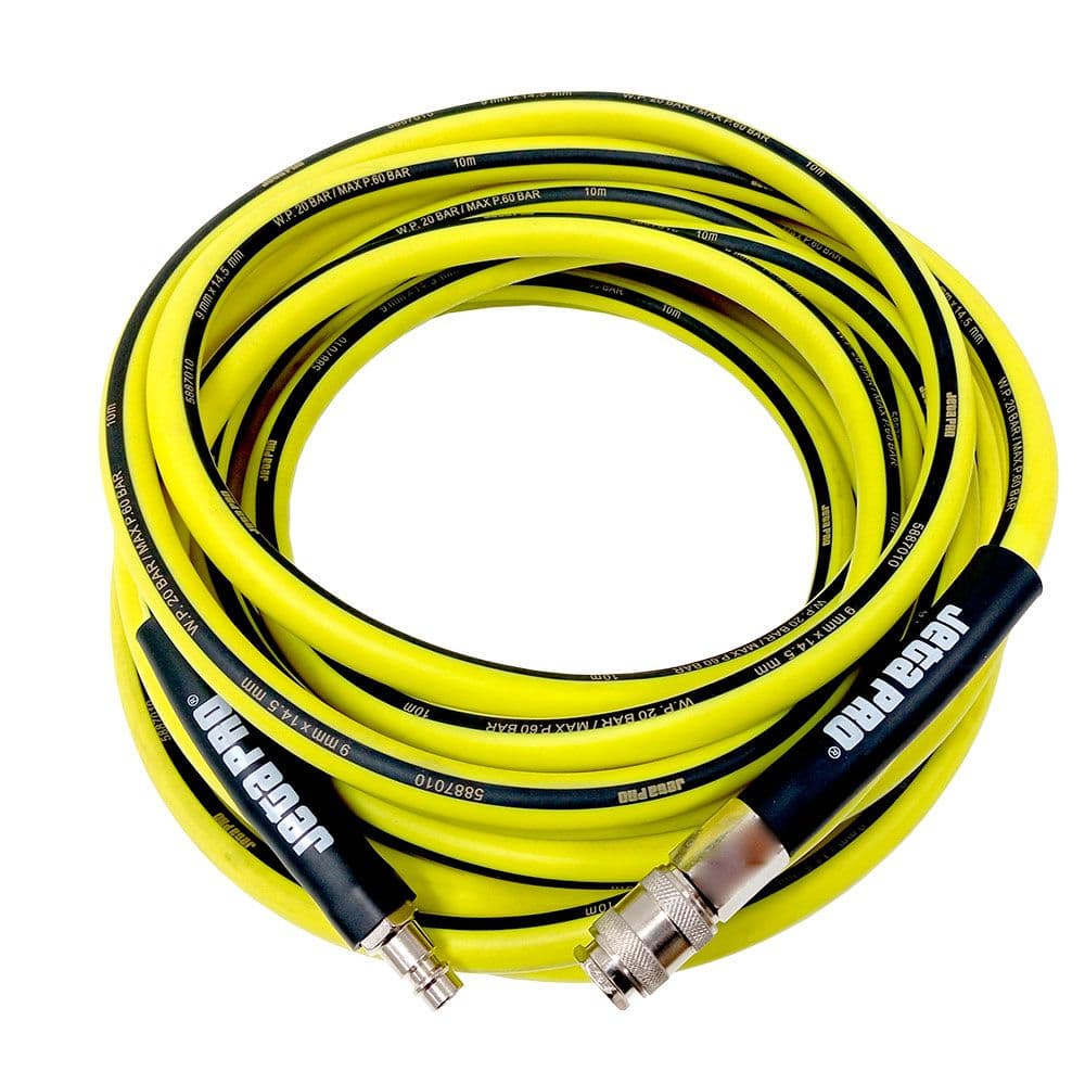JETA PRO Гибкий ПВХ шланг с фитингами, Ø 9x14,5мм, цвет желтый (10 м)
