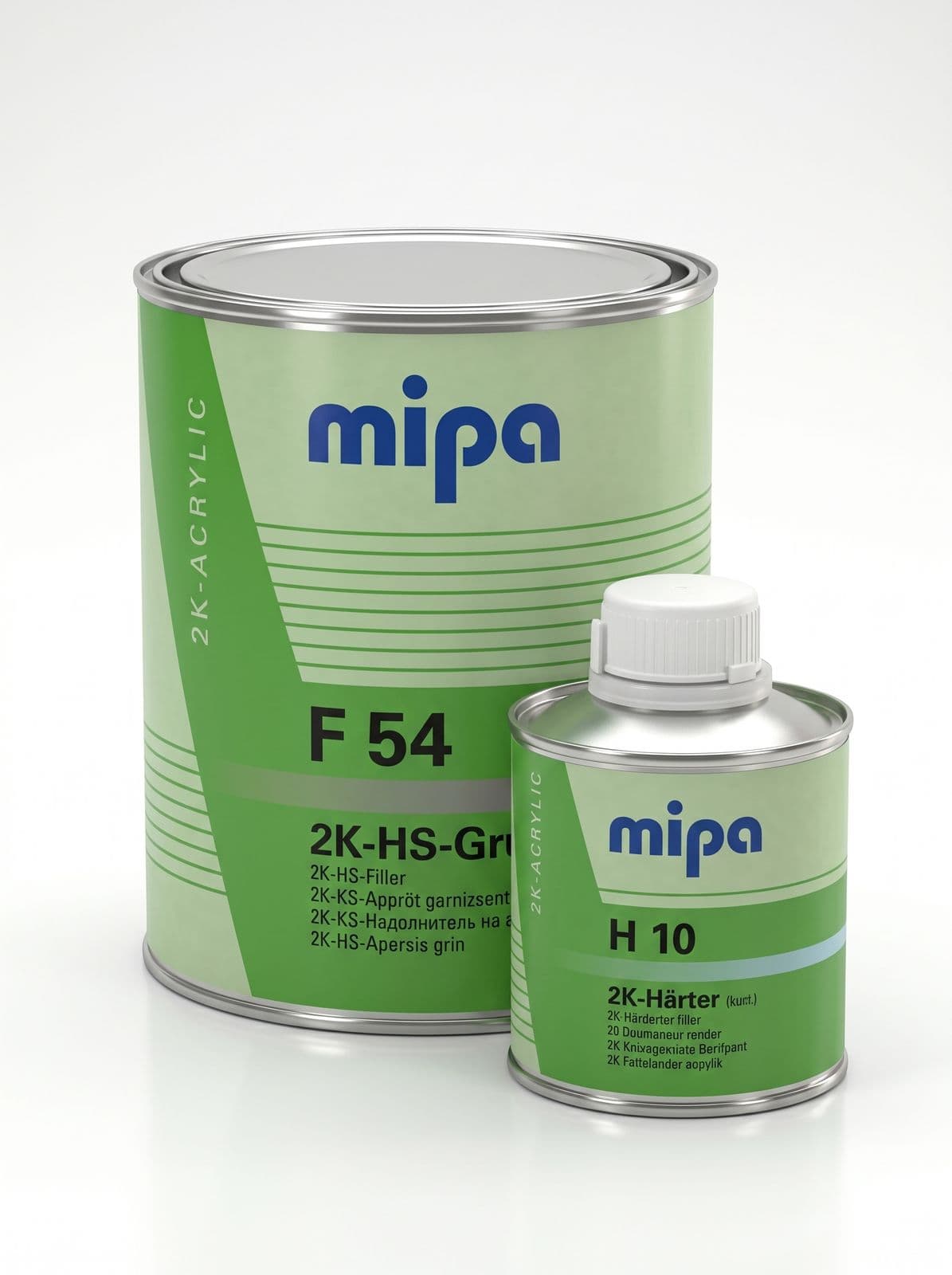 MIPA F54 Грунт наполнитель 4:1 2K-HS-Grundfiller, 1л + отвердитель 0,25л (Серый)