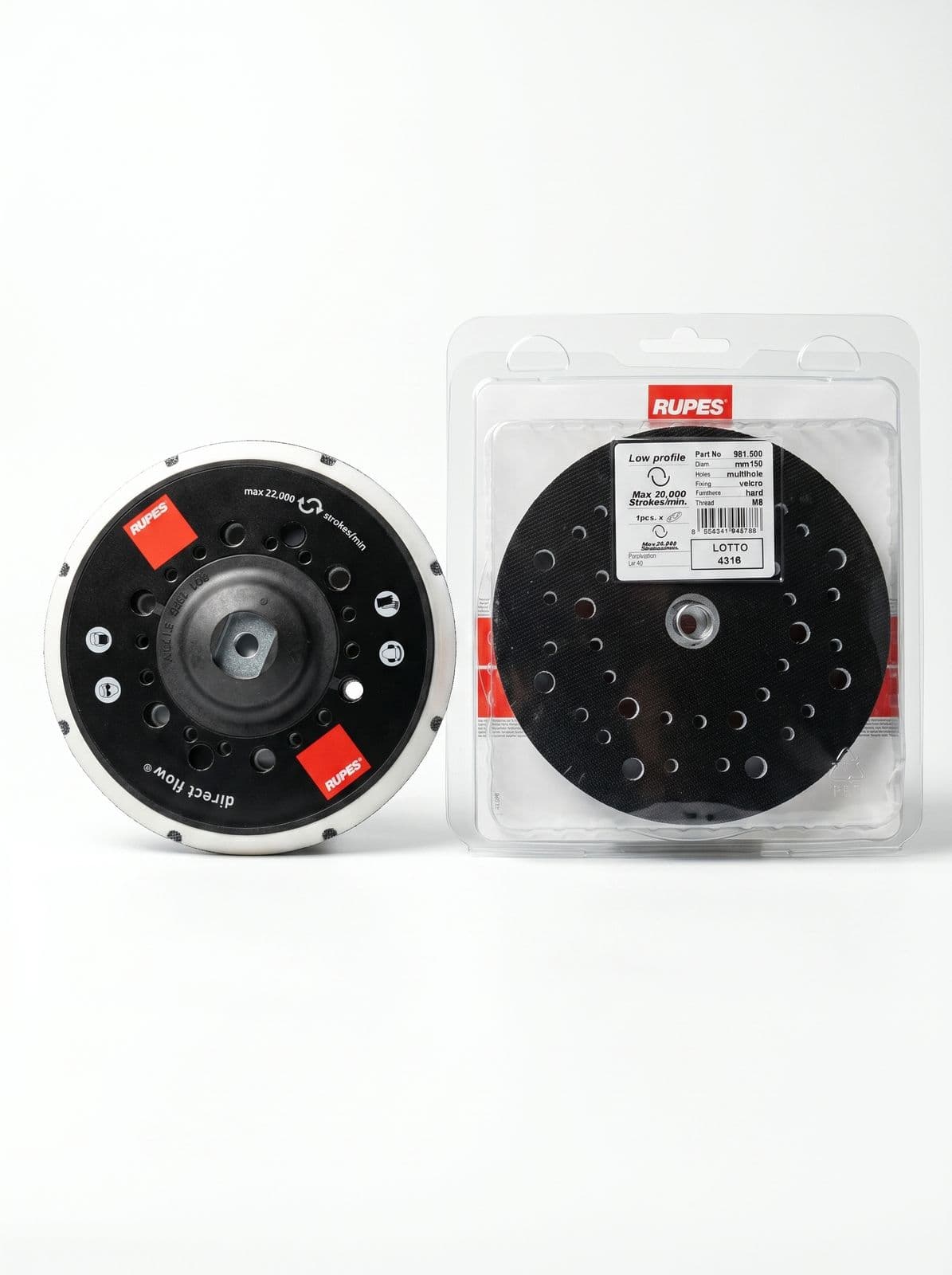 RUPES Основа шлифовальная Multihole Slim 150mm. Hard. Для ER-RH-BR M8