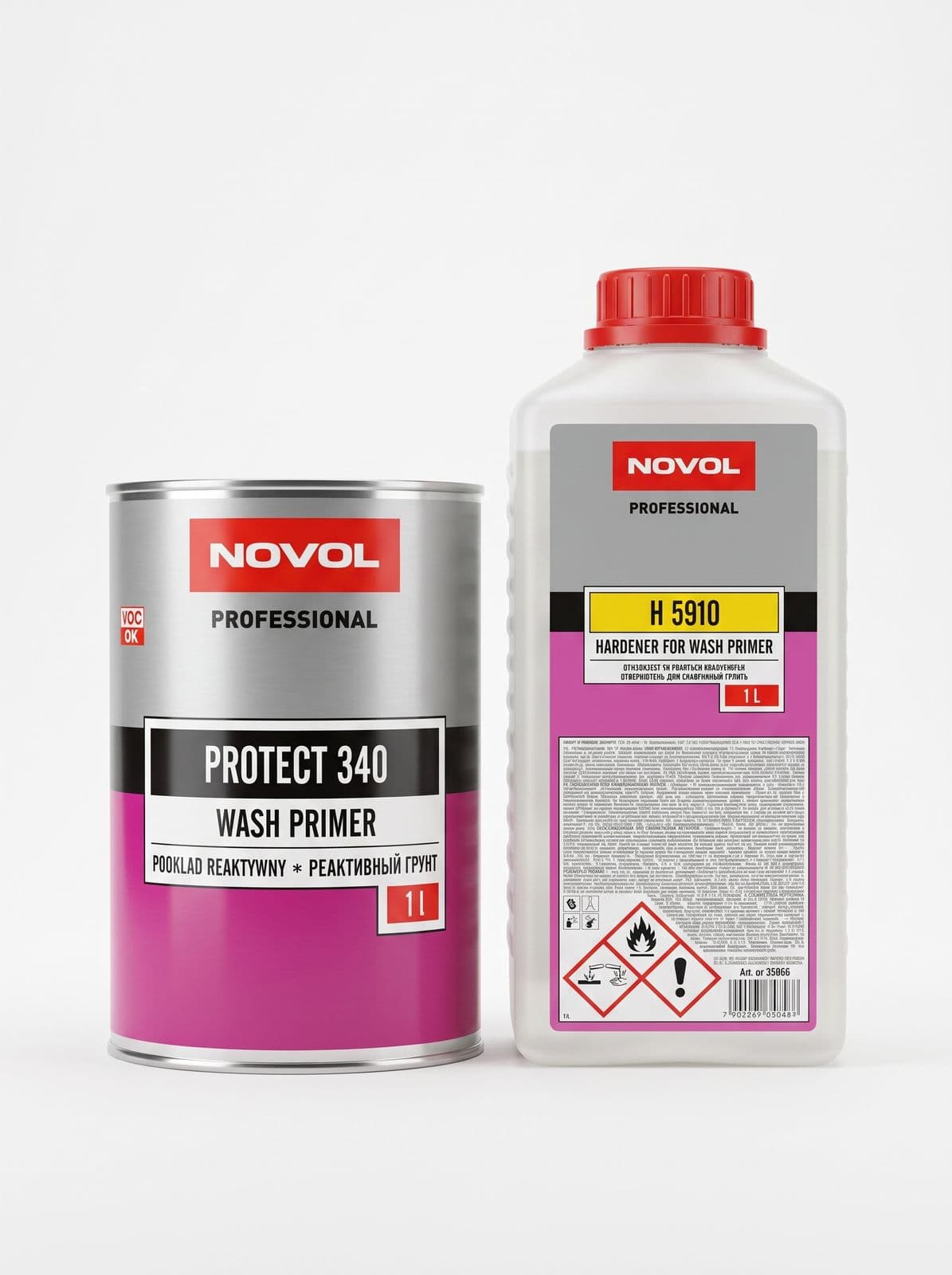 NOVOL PROTECT 340 Реактивный (кислотный) грунт 1 л + отв. H5910, 1л