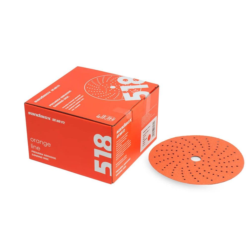 SANDWOX 518 Orange Ceramic Multi holes Диск шлифовальный на бумажной основе (150мм) (P80)