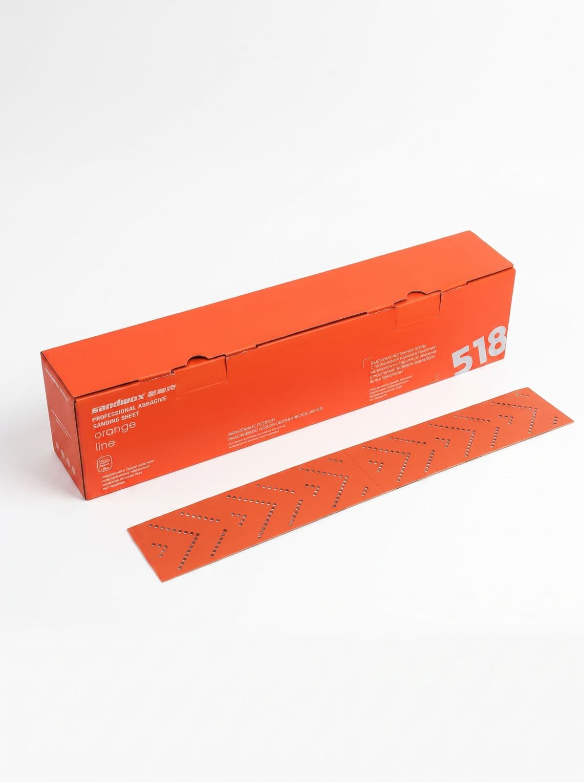 SANDWOX 518 LC ORANGE CERAMIC MultiHoles Полоски шлифовальные на бумажной основе (70*400мм) (P120)
