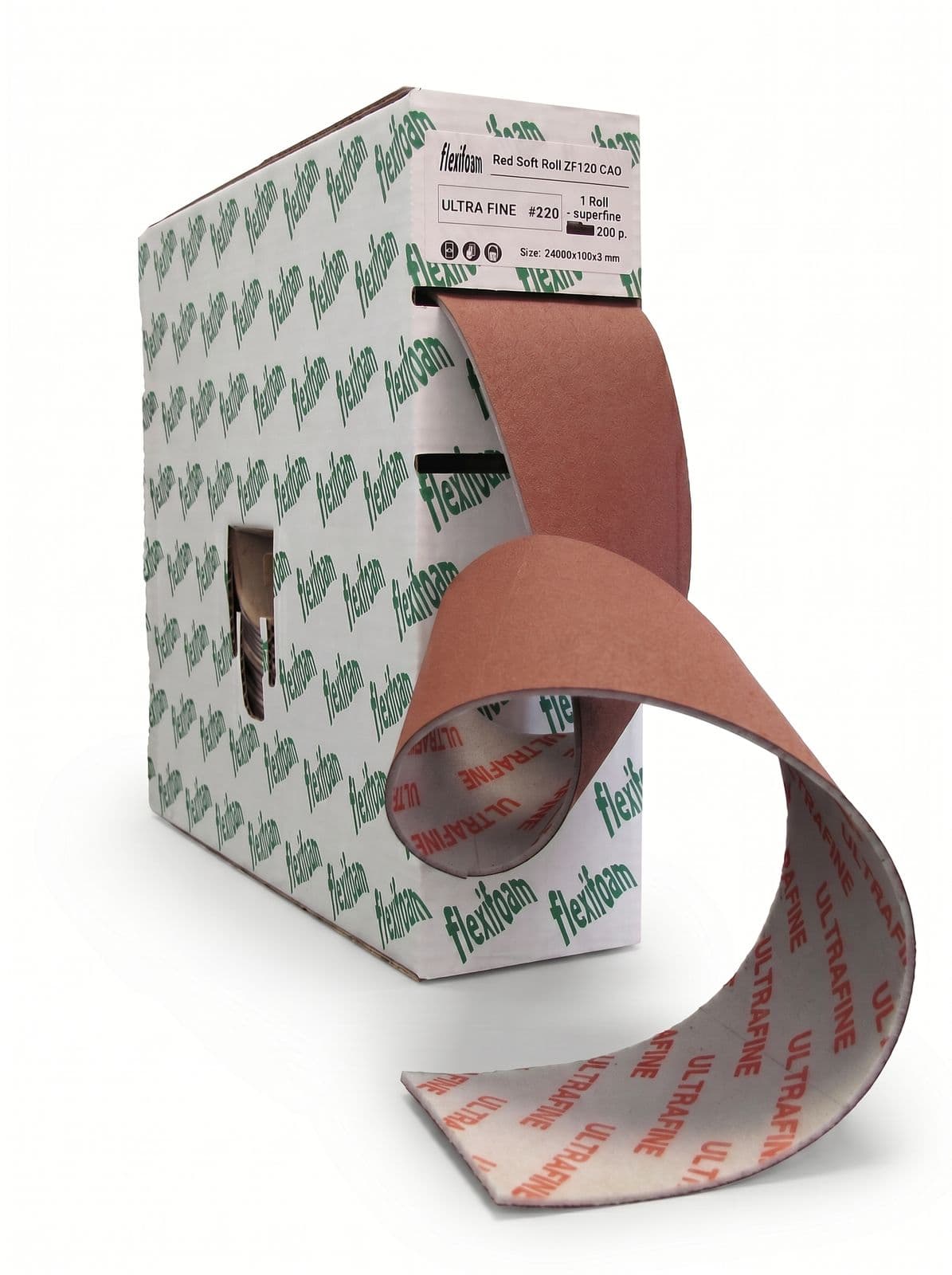 FLEXIFOAM Губка шлифовальная Red Soft Roll ZF120 24000х100х3 mm CAO