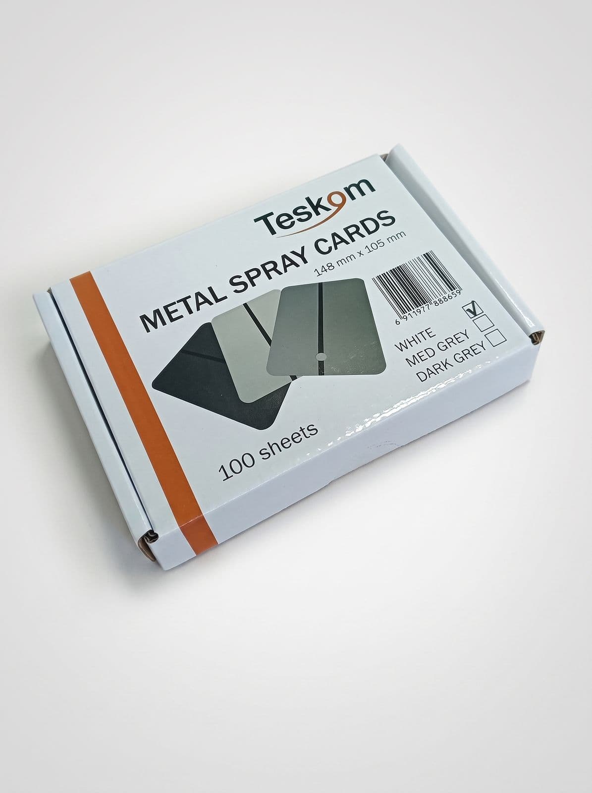 TESKOM Тест-пластина металическая 148*105*0,17мм, с черной полосой (Белый)