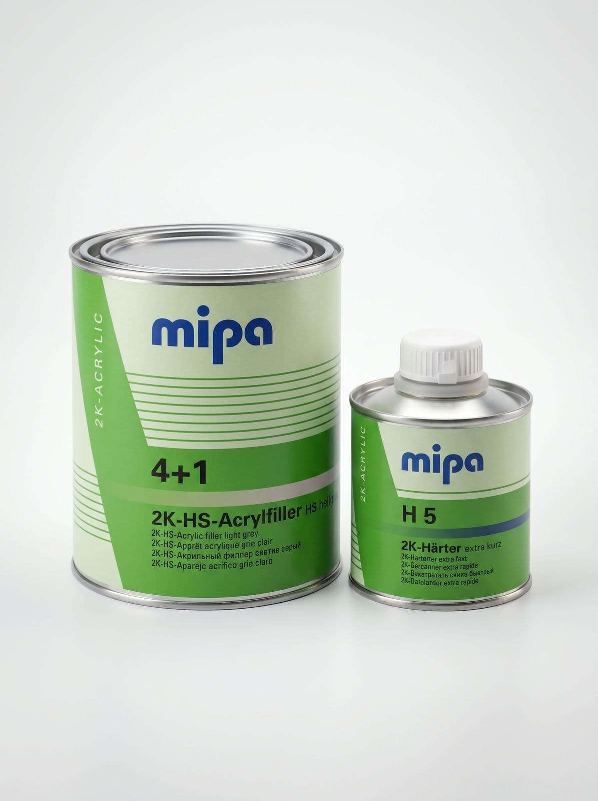 MIPA Грунт акриловый 4:1 Acrylfiller HS, 1л + отвердитель 0,25л (Серый)